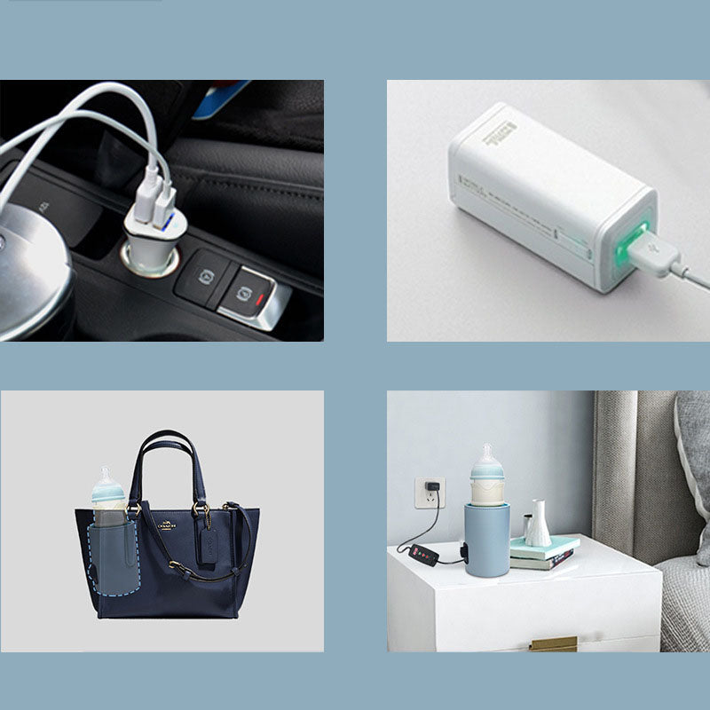 Glass Baby Bottle with Portable Heater