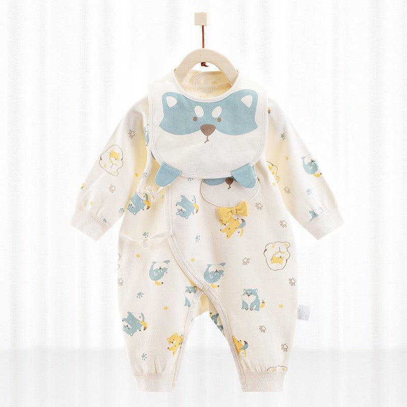 Pattern Romper and Mouth Towel