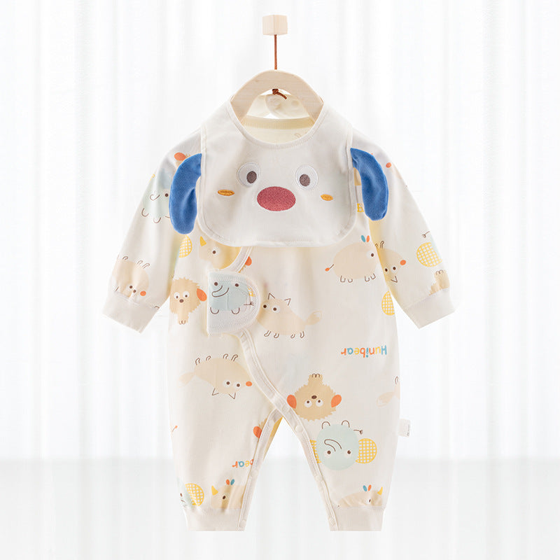 Pattern Romper and Mouth Towel