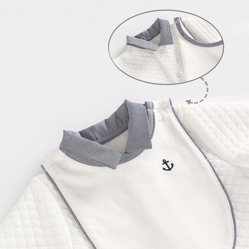 Textured Cotton Sailor Jumpsuit