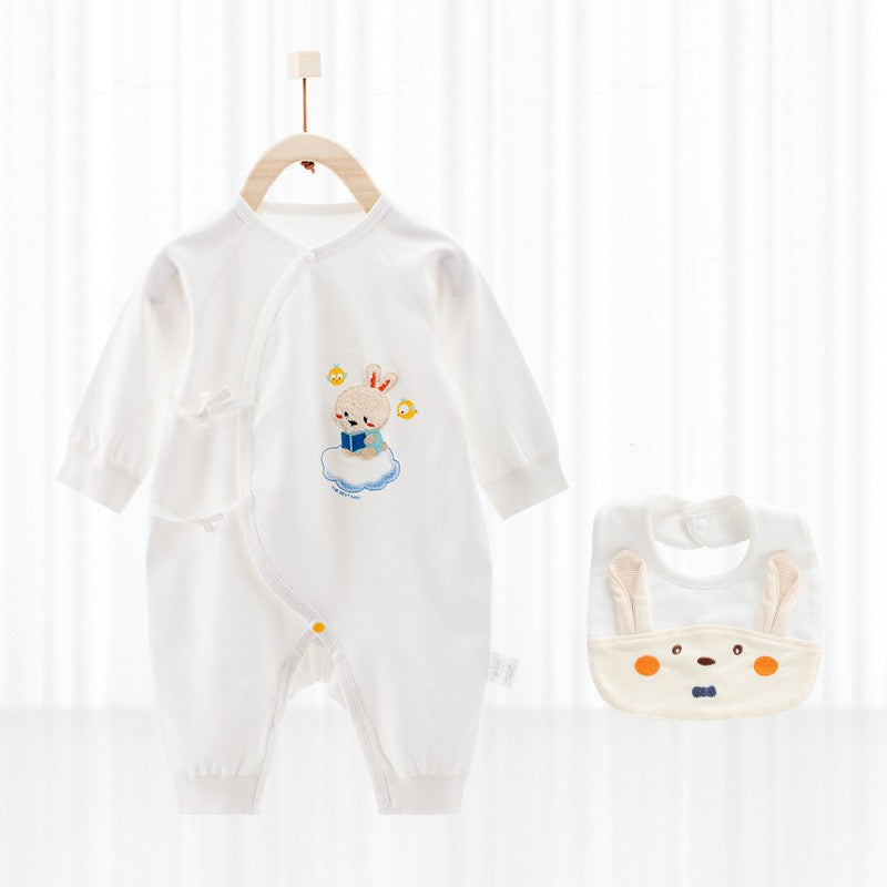 Pattern Romper and Mouth Towel
