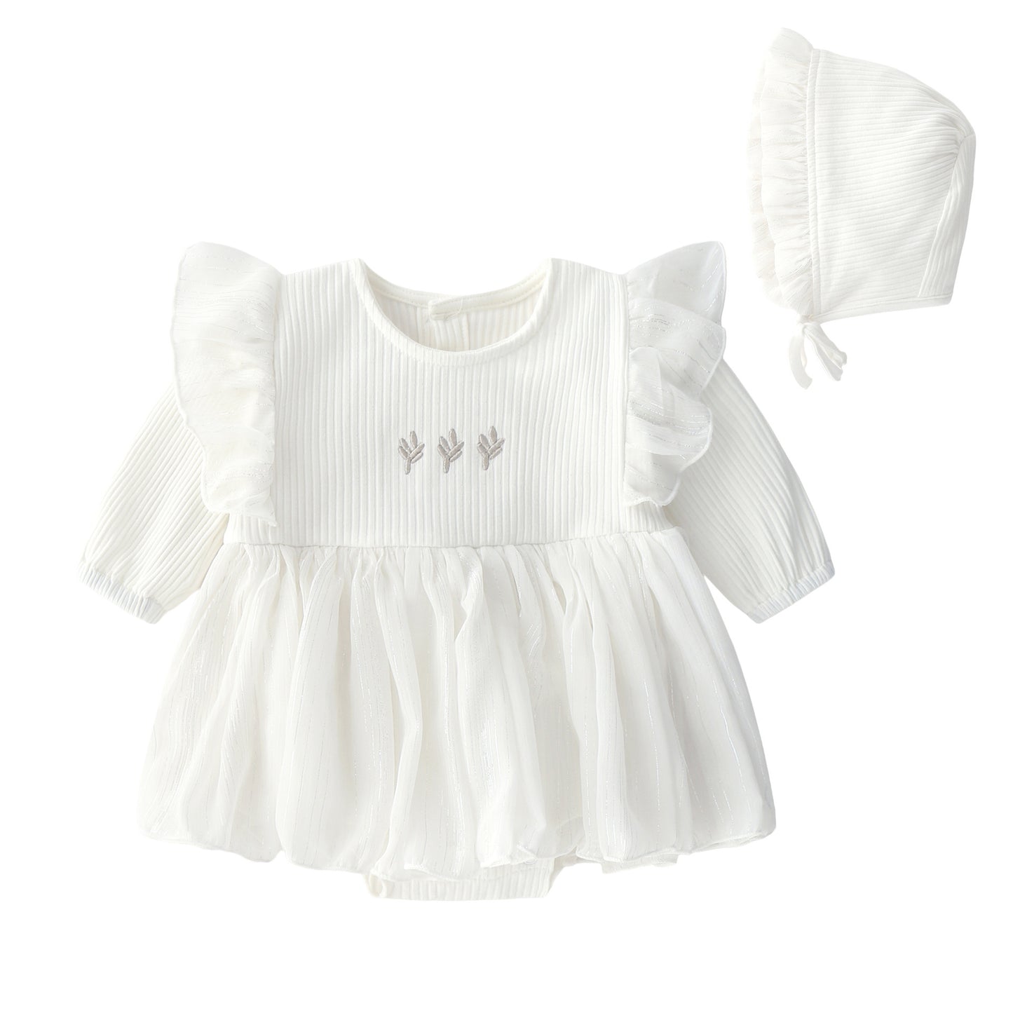 Embroidered Dress With Hat