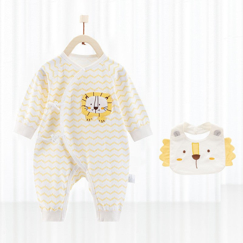 Pattern Romper and Mouth Towel