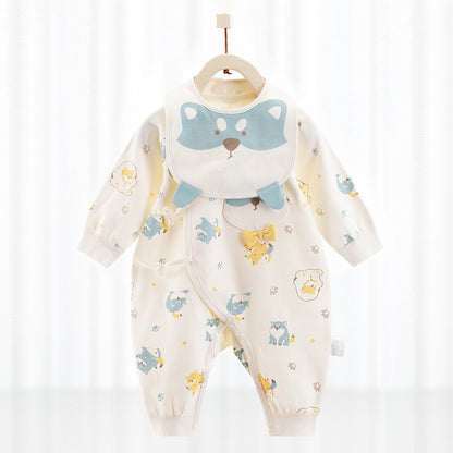 Pattern Romper and Mouth Towel