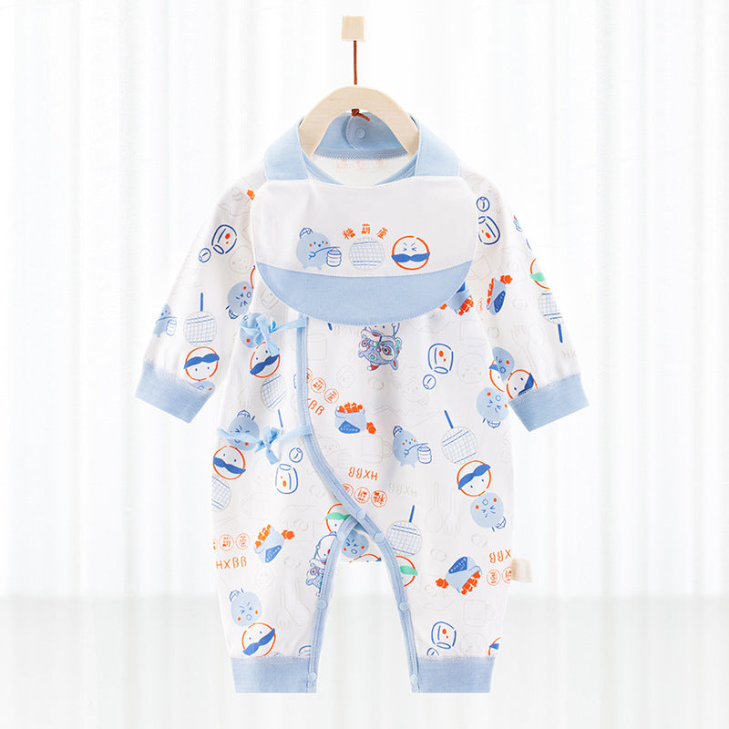 Pattern Romper and Mouth Towel