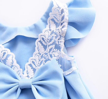 Frilled Dress with Bow