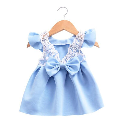 Frilled Dress with Bow