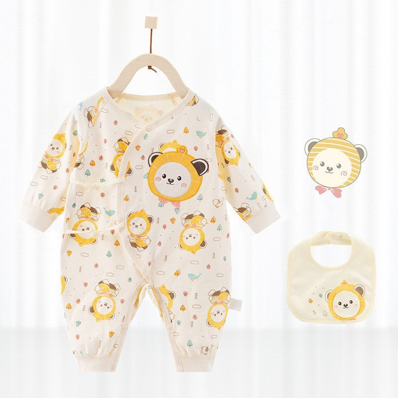 Pattern Romper and Mouth Towel