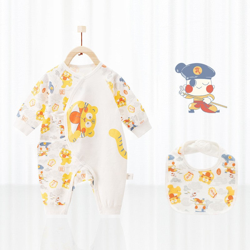 Pattern Romper and Mouth Towel