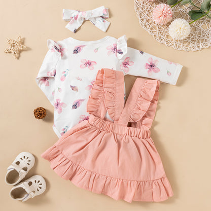 Ruffled Dress & Onsie with Headband