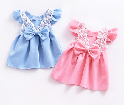 Frilled Dress with Bow