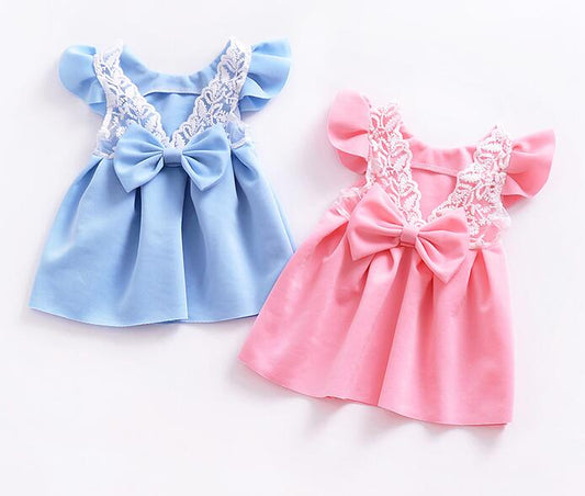 Frilled Dress with Bow