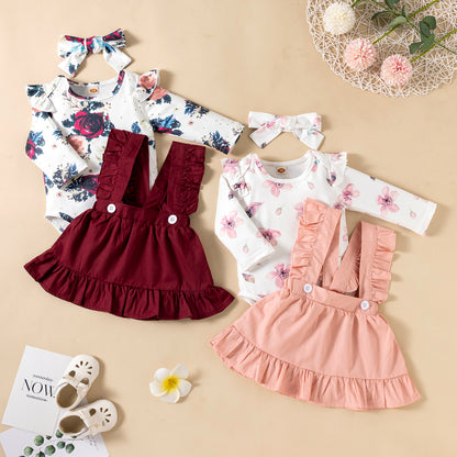 Ruffled Dress & Onsie with Headband