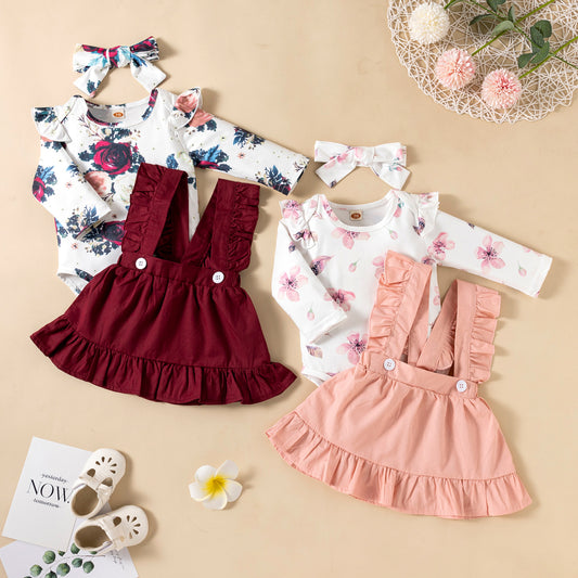Ruffled Dress & Onsie with Headband