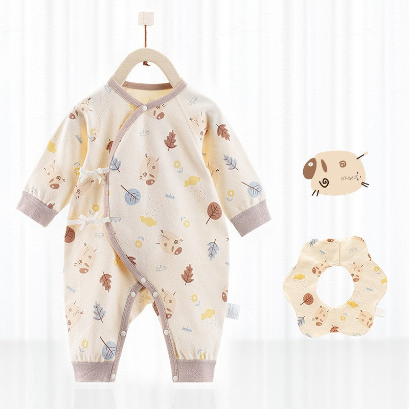 Pattern Romper and Mouth Towel